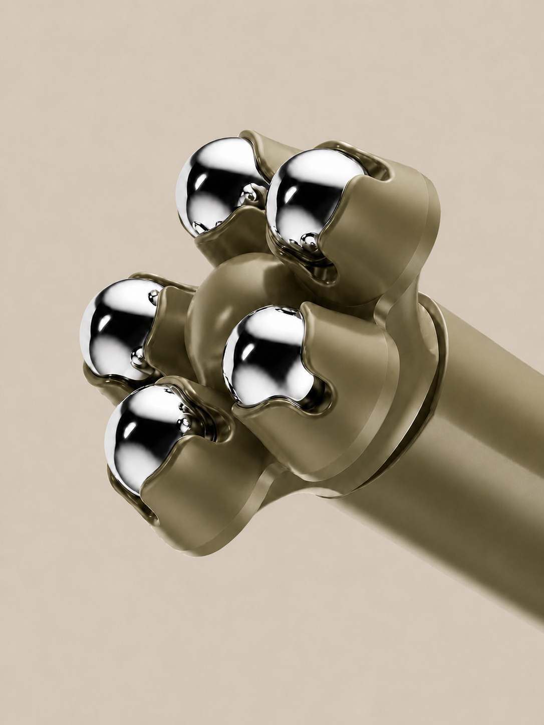 Cooling spheres attachment close up, Sage Olive
